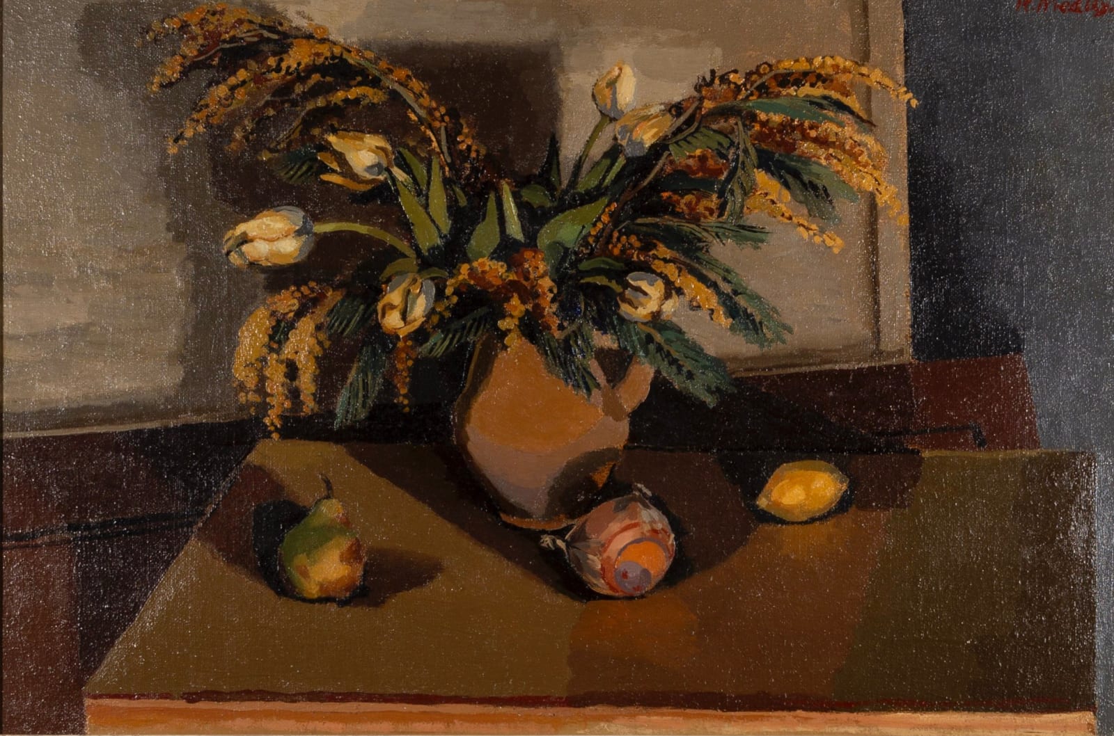 Robert Medley, Tulips and Mimosa, 1929
