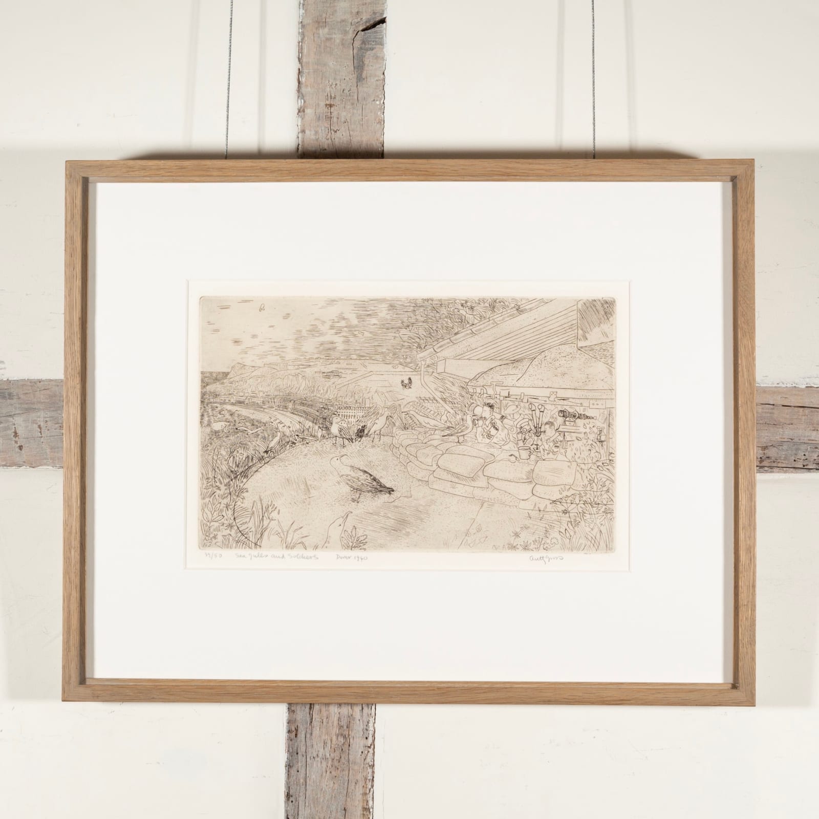 Anthony Gross, Sea Gulls and Soldiers, Dover, 1940