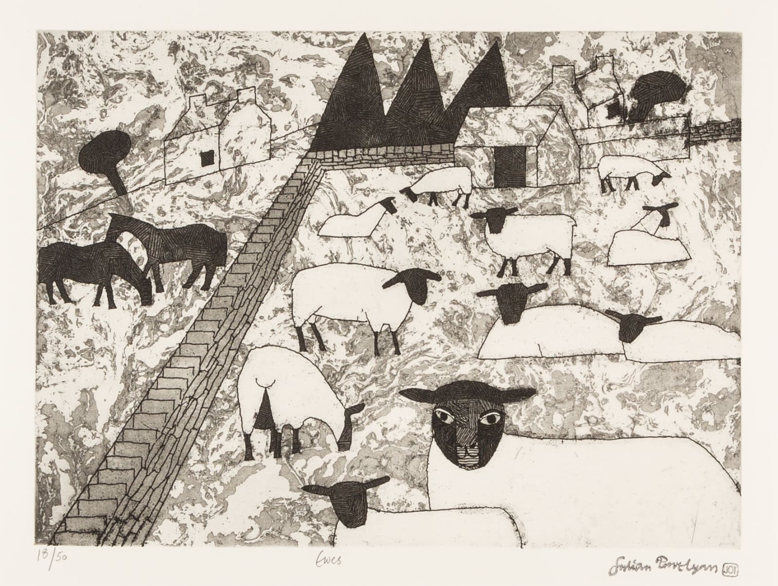 Julian Trevelyan, Ewes, 1978