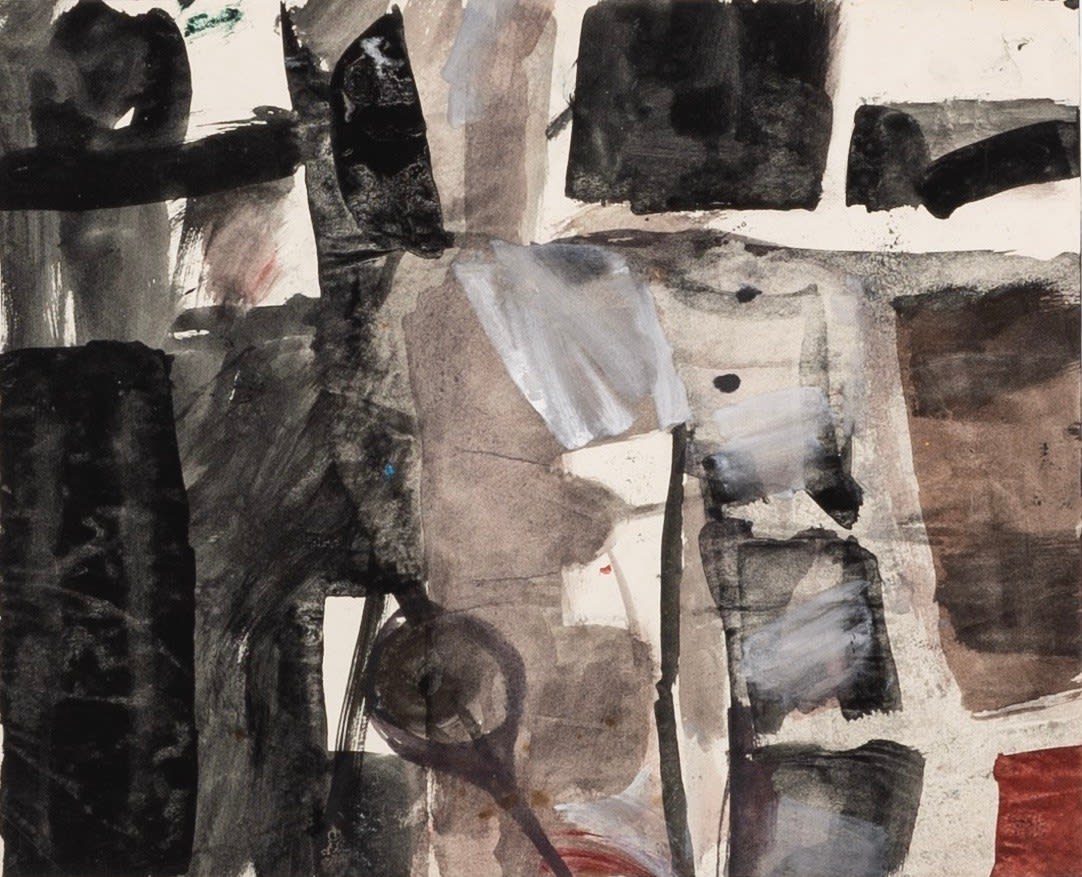 Peter Potworowski, Harbour Scene, Cornwall, Black and Grey, 1953-1955