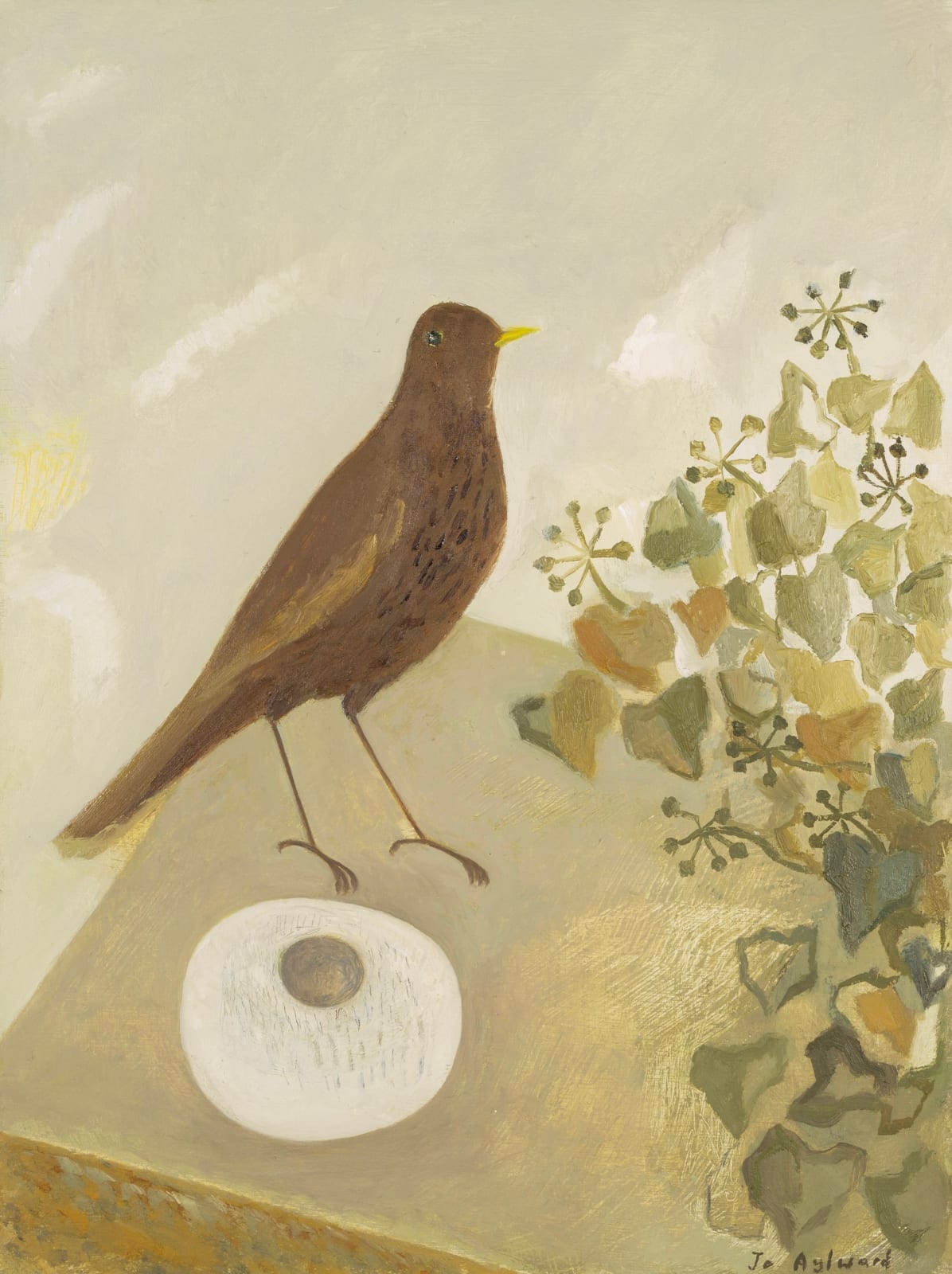Jo Aylward, Black Bird and Sculptural Pebble, 2024