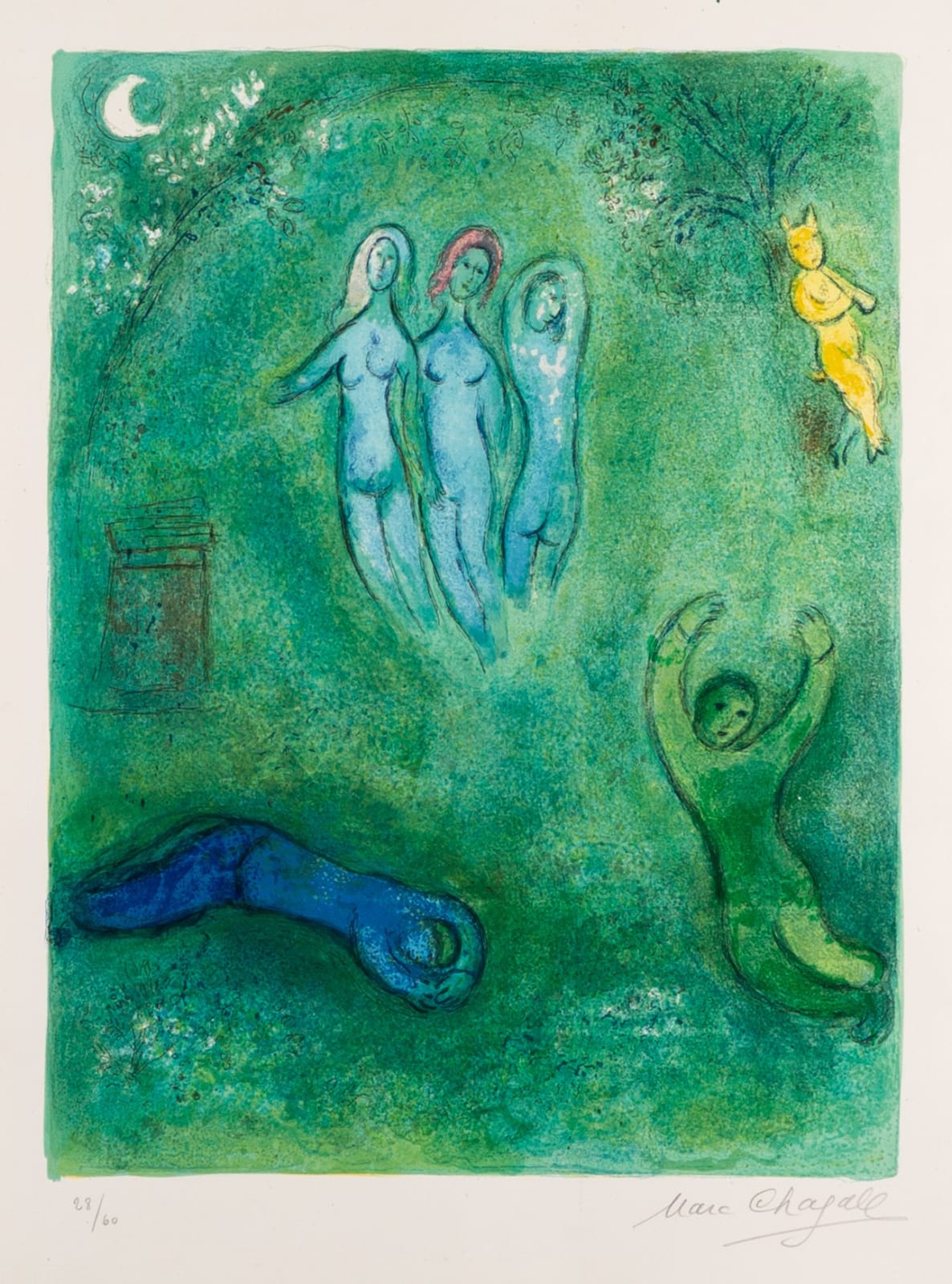 Marc Chagall, Le Songe de Daphnis et les Nymphes, from Daphnis et Chloe, 1961