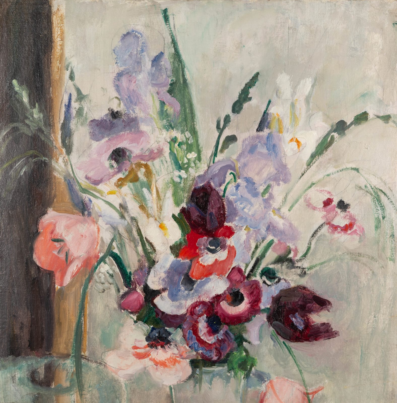 Mildred Bendall, Iris, anémones et coquelicots, 1932, circa