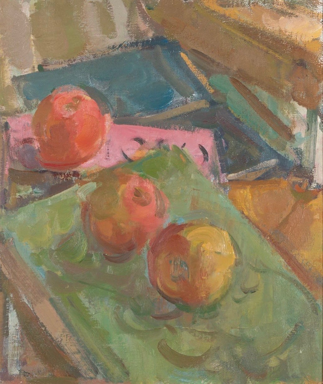 Martin Yeoman, Still life, Apples and Books, 2023