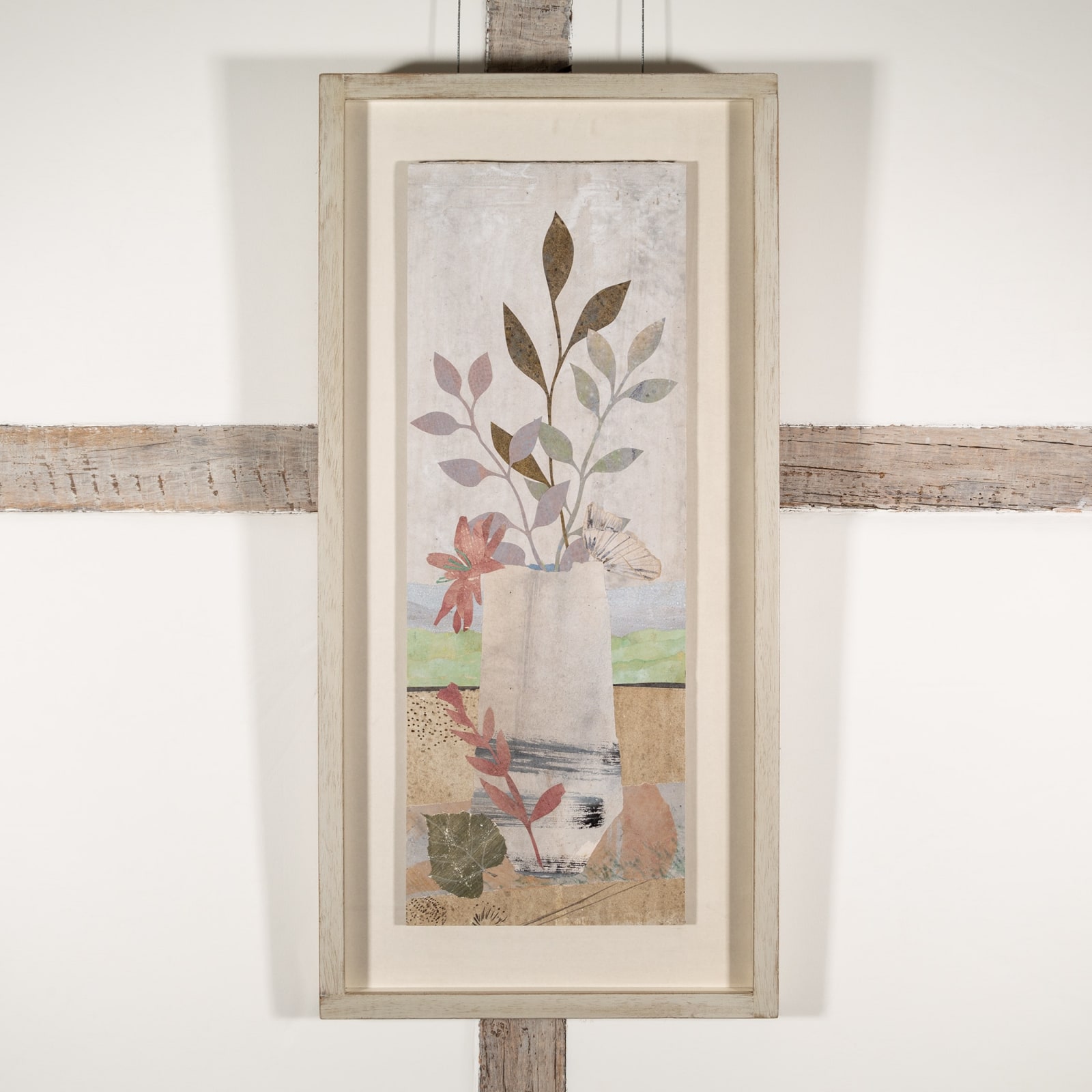 Rachel Hamel-Cooke, Vase with Leaves and Green Hills