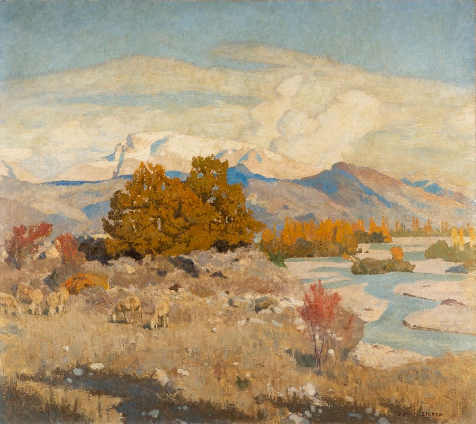 Adrian Scott Stokes, Autumn Afternoon in the South of France, A River Bed, 1920s, circa