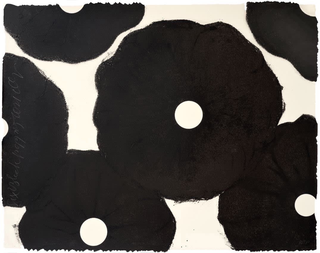 Donald Sultan, SIX BLACK POPPIES, 2021