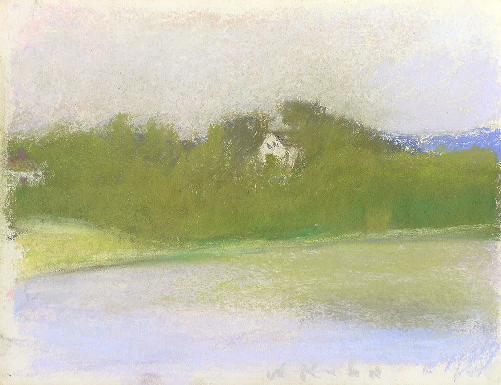Wolf Kahn, HOUSE BY THE RIVER, 1965