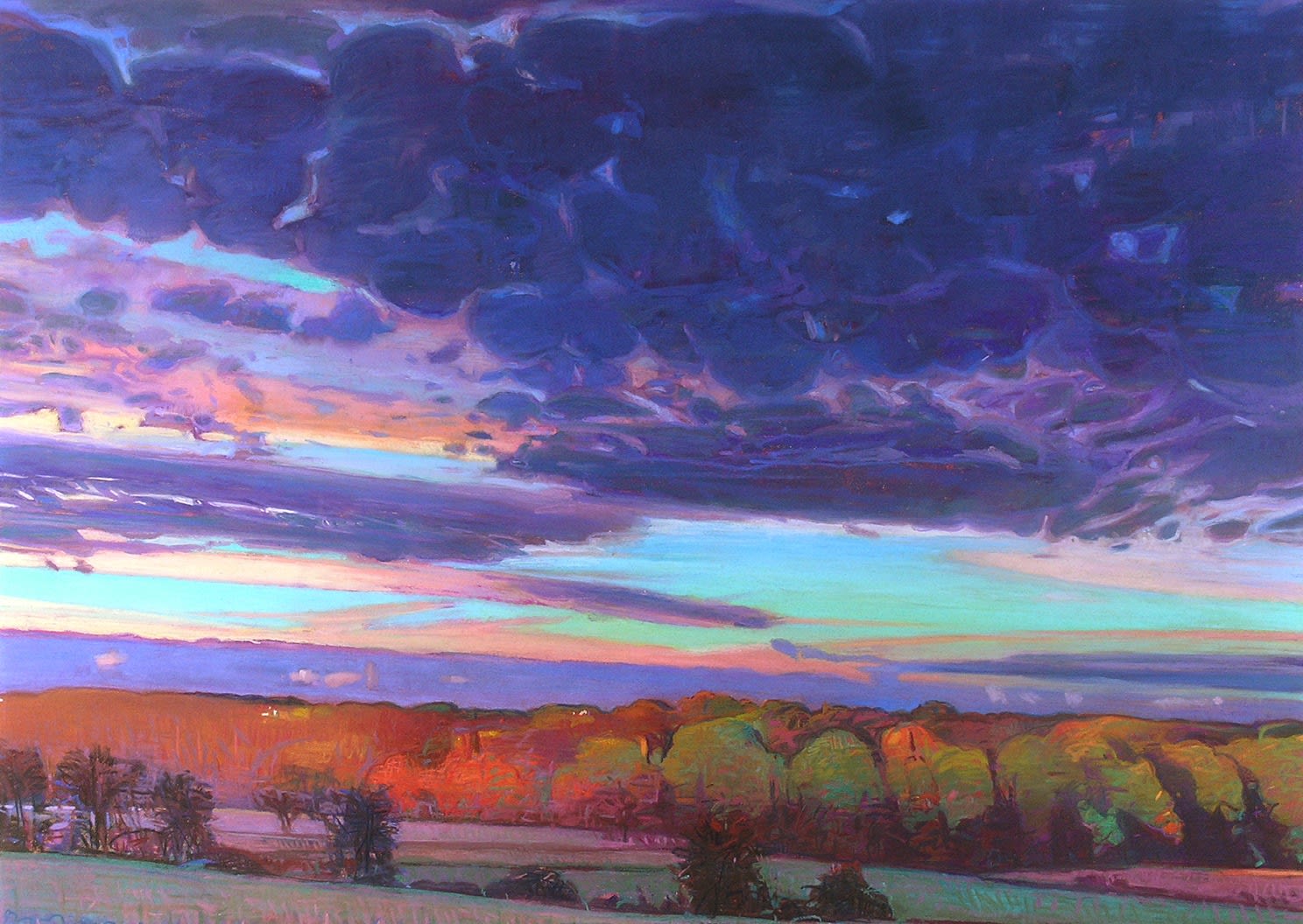 Charles Basham, TREELINE IN CRIMSON, 2004