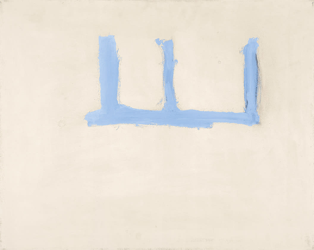 Robert Motherwell, OPEN NO. 134: BLUE ON BEIGE, 1970