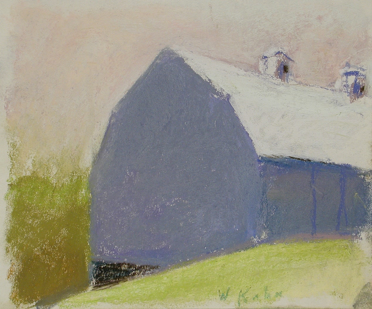 Wolf Kahn, GAMBREL ROOF BARN, 1970