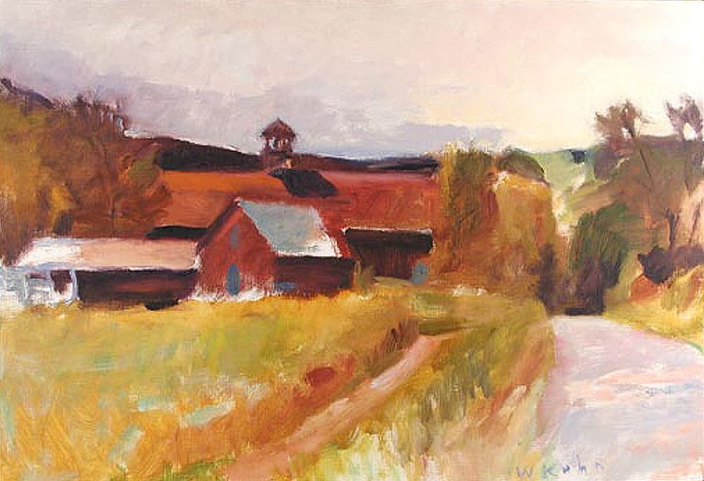 Wolf Kahn, THURBER'S OLD BARNS, UP CLOSE, 1991