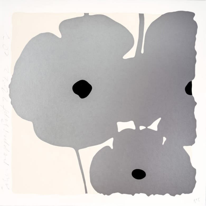 Donald Sultan, SILVER POPPIES, SEPT 7, 2022, 2022