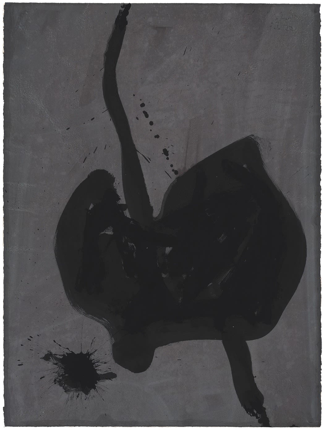 Robert Motherwell, ELAN SERIES (BLACK GESTURE ON BROWN), 1977