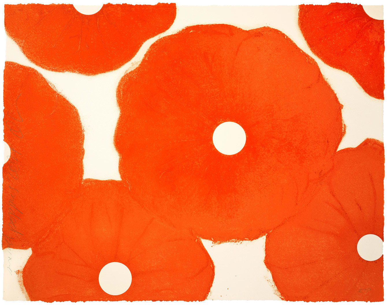 Donald Sultan, SIX RED POPPIES, 2021