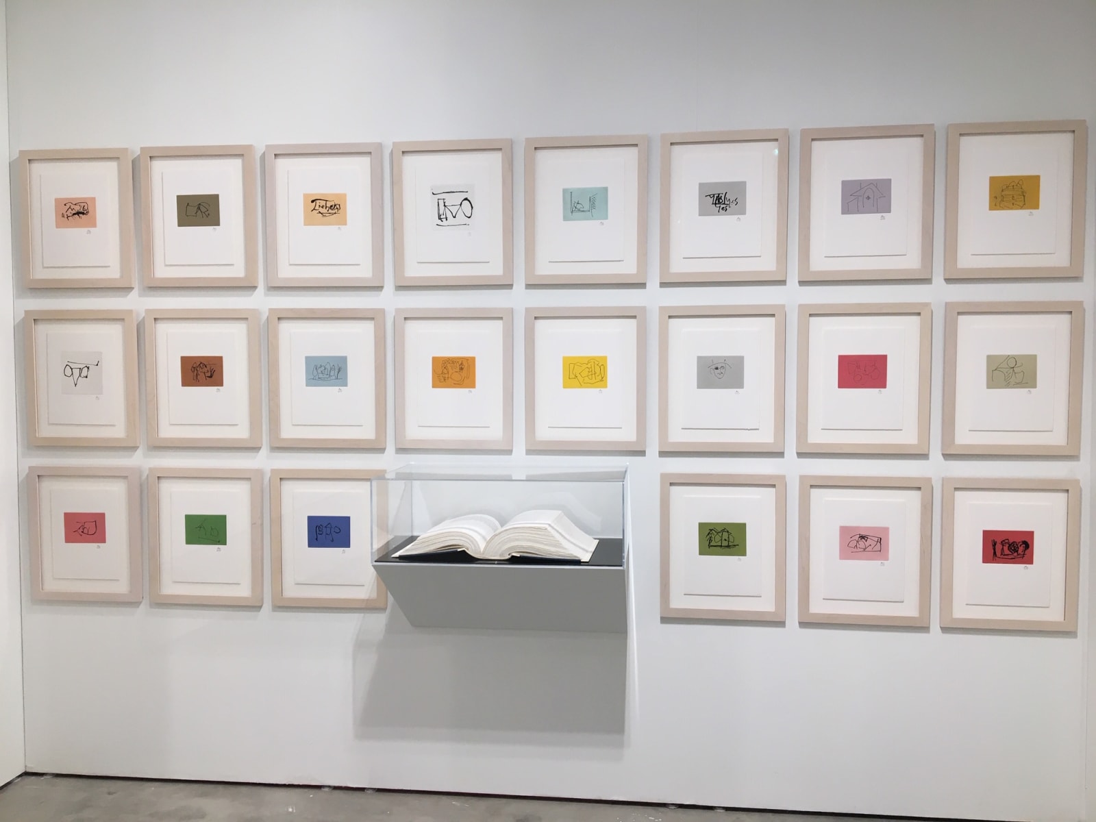 Installation of the 22 etchings with the illustrated book at Art Miami 2019