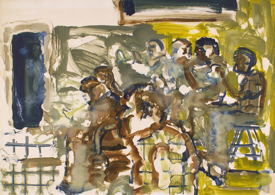 Romare Bearden, PRESERVATION HALL-SAINTS COME MARCHING IN, c. 1975