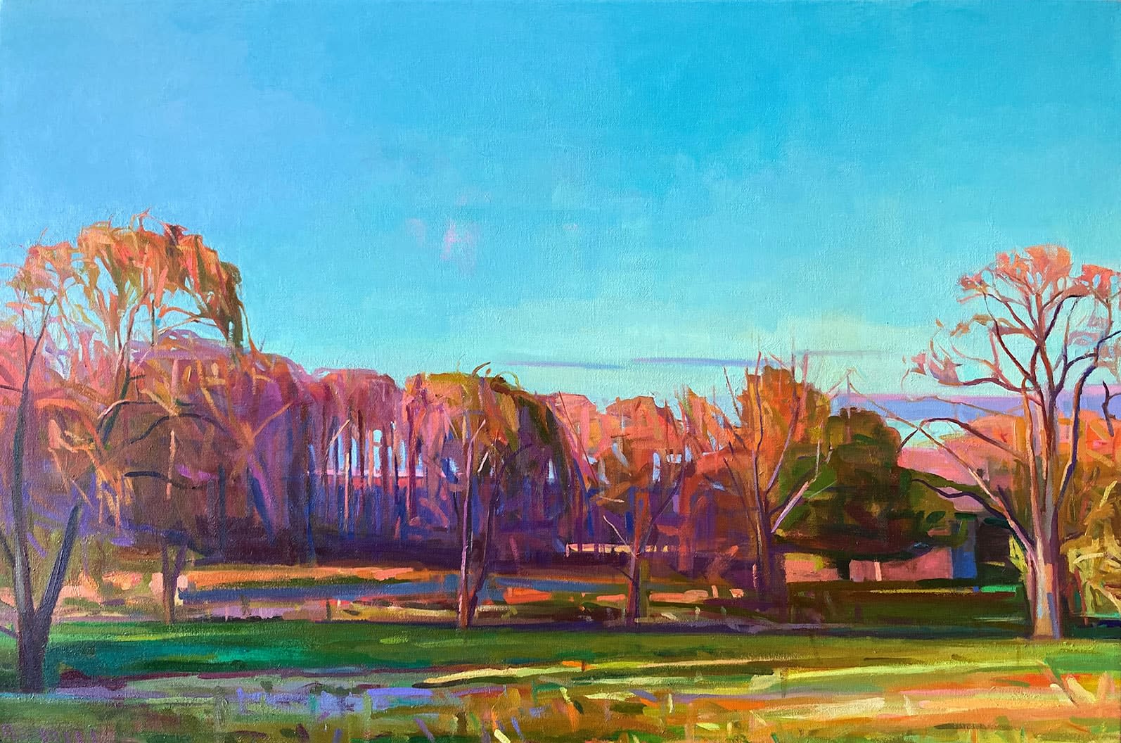 Charles Basham, WILLOWS-LATE LIGHT, 2023