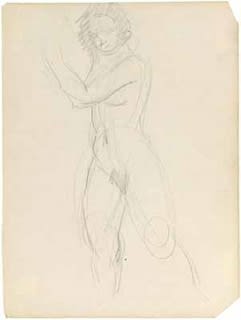 Charles White, STANDING NUDE WITH ARMS RAISED TO THE LEFT, 1935-38