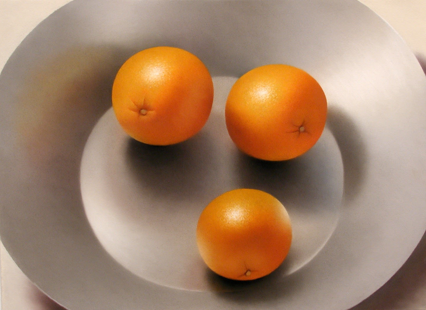 Robert Peterson, THREE ORANGES IN METAL BOWL, 2001