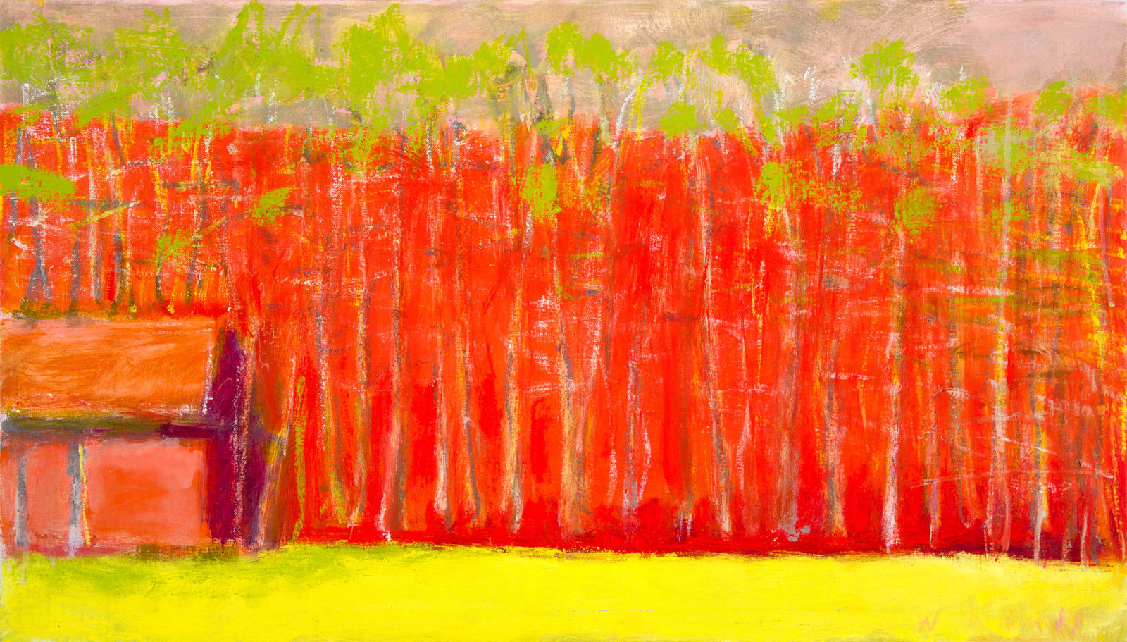Wolf Kahn, SMALL, RED, AND LONG, 2011