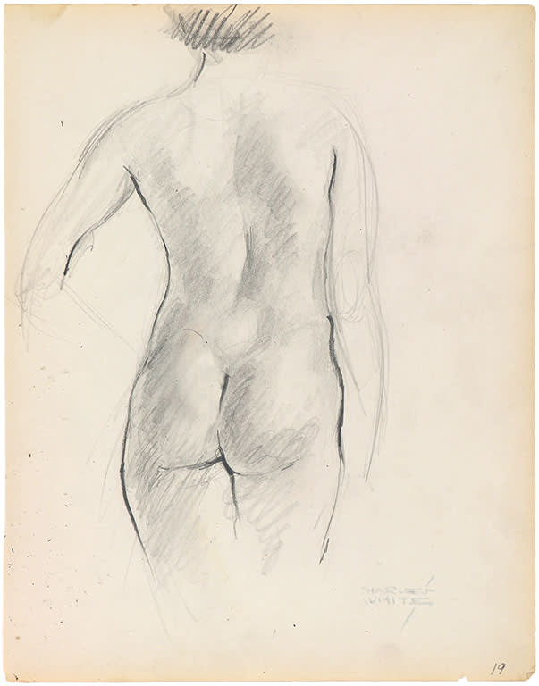 Charles White, STANDING NUDE FROM REAR, 1935-38
