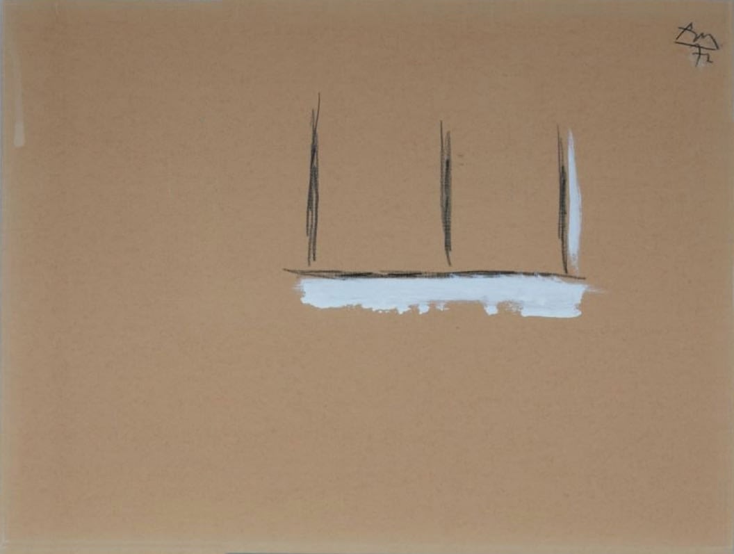 Robert Motherwell, OPEN STUDY (CHARCOAL WITH WHITE NO. 1), 1972