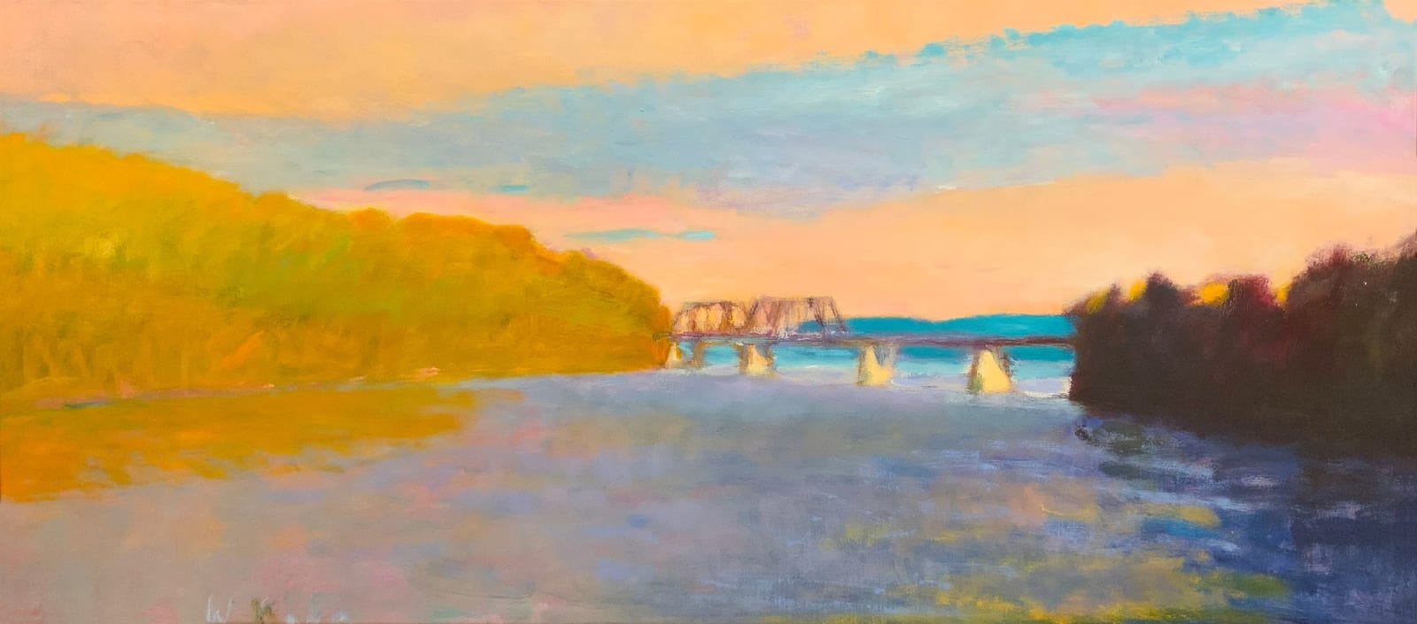 Wolf Kahn, RAILROAD BRIDGE NEAR HINSDALE, NH, 1988