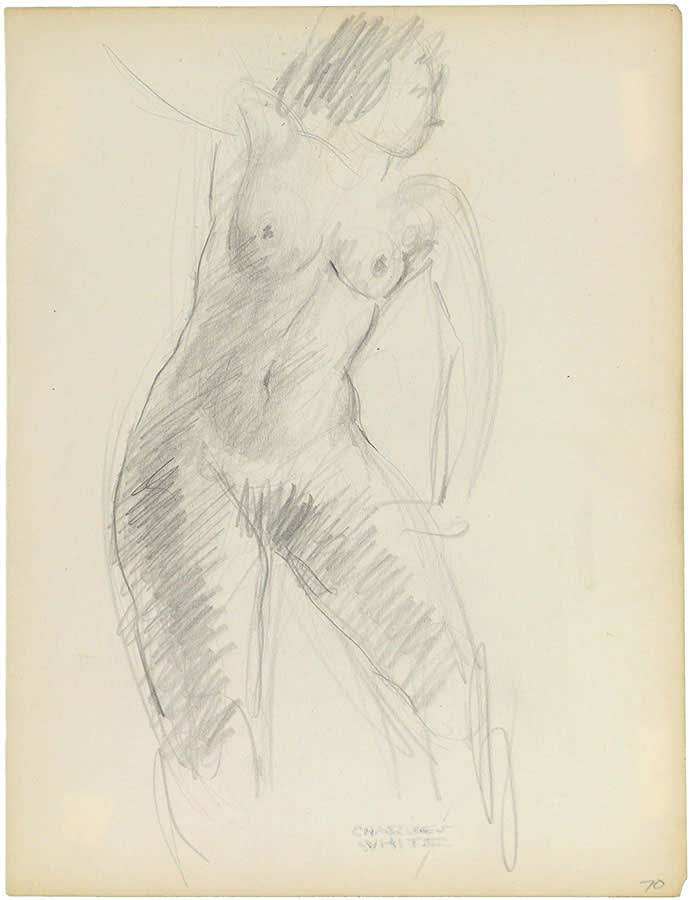Charles White, STANDING NUDE WITH HAND ON HIP, 1935-38
