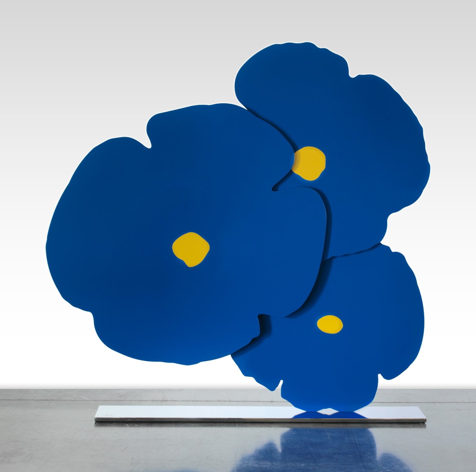 Donald Sultan, BLUE WITH YELLOW POPPIES, 2021