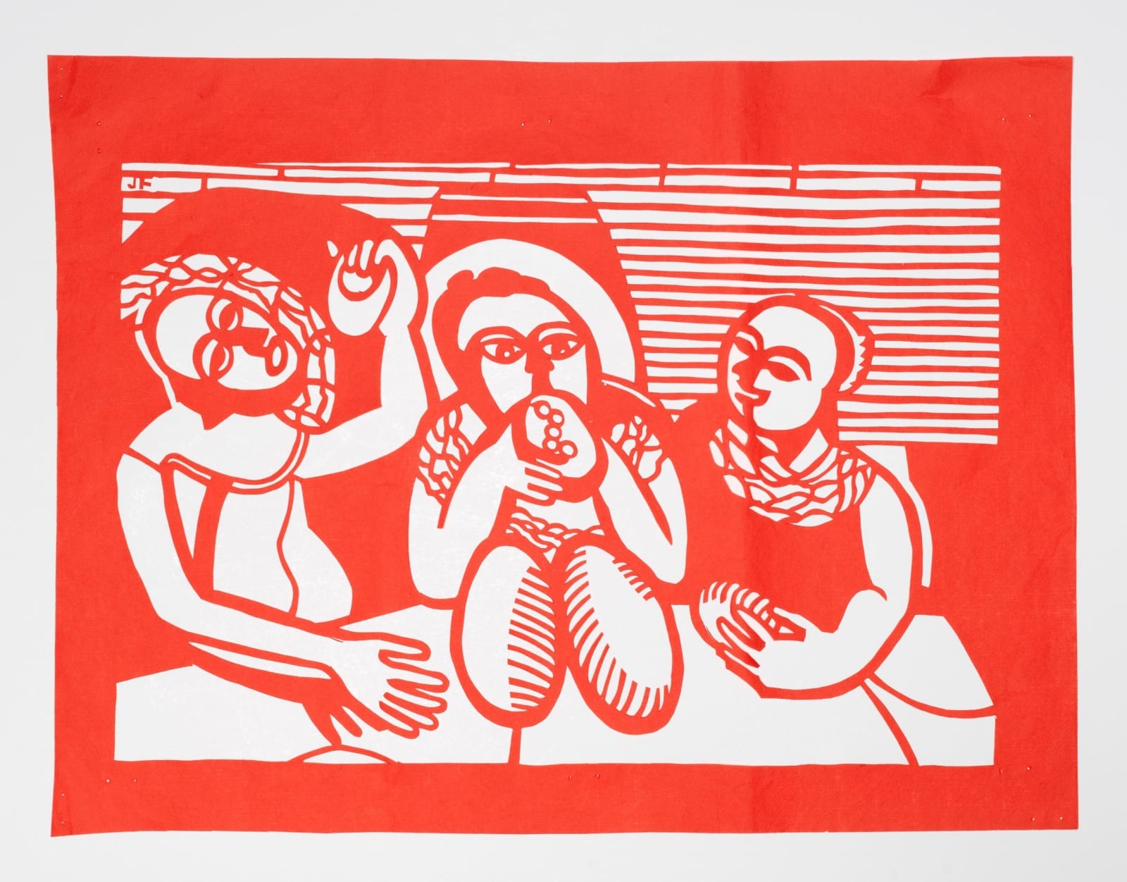 Jared FitzGerald, Eating Mangoes (Red), 2023