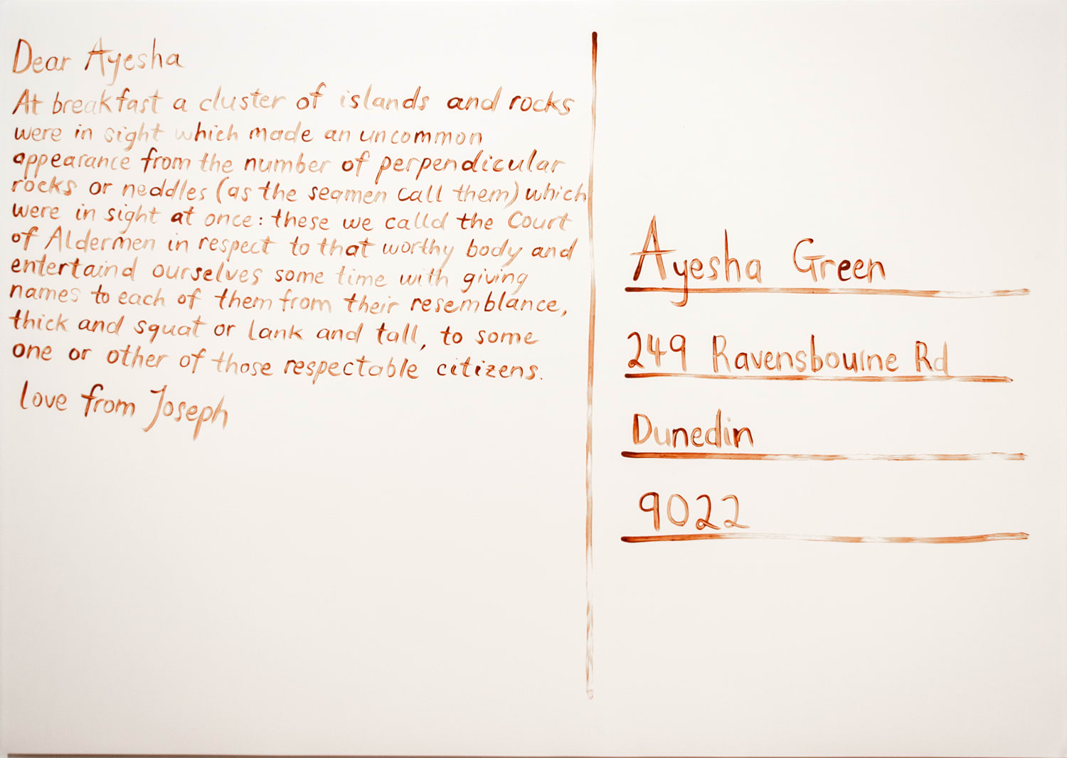 Ayesha Green, Dear Ayesha, Love From Joseph (November 3rd), 2020