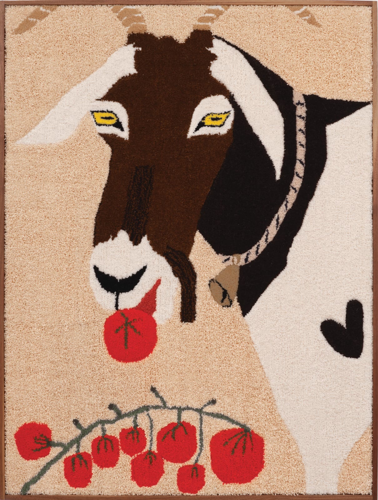 Claudia Kogachi, Goat eating tomatoes, 2023