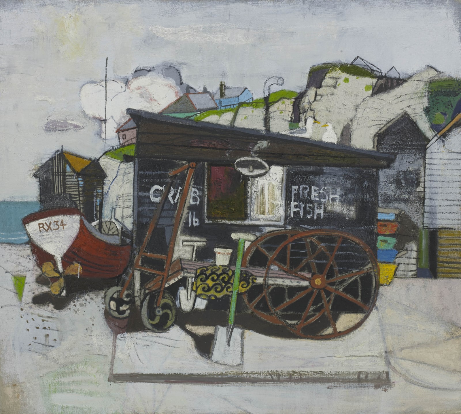 Leon Morrocco, Fish Hut and Chalk Cliff, Hastings, 2020