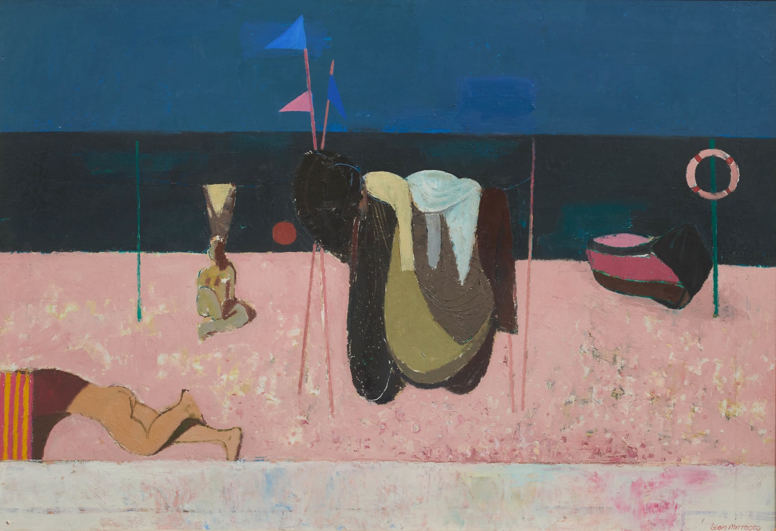 Sleeping Figure on a Beach, 1969 by Leon Morrocco