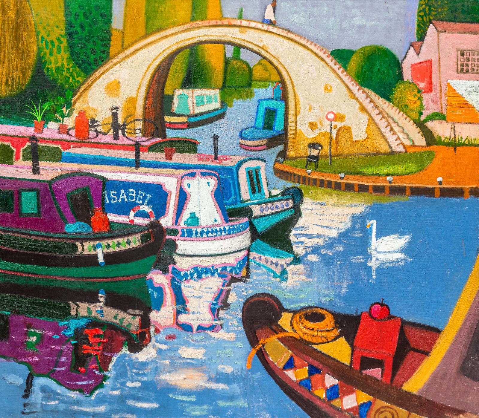 Leon Morrocco, Narrow Boats on the Grand Union Canal