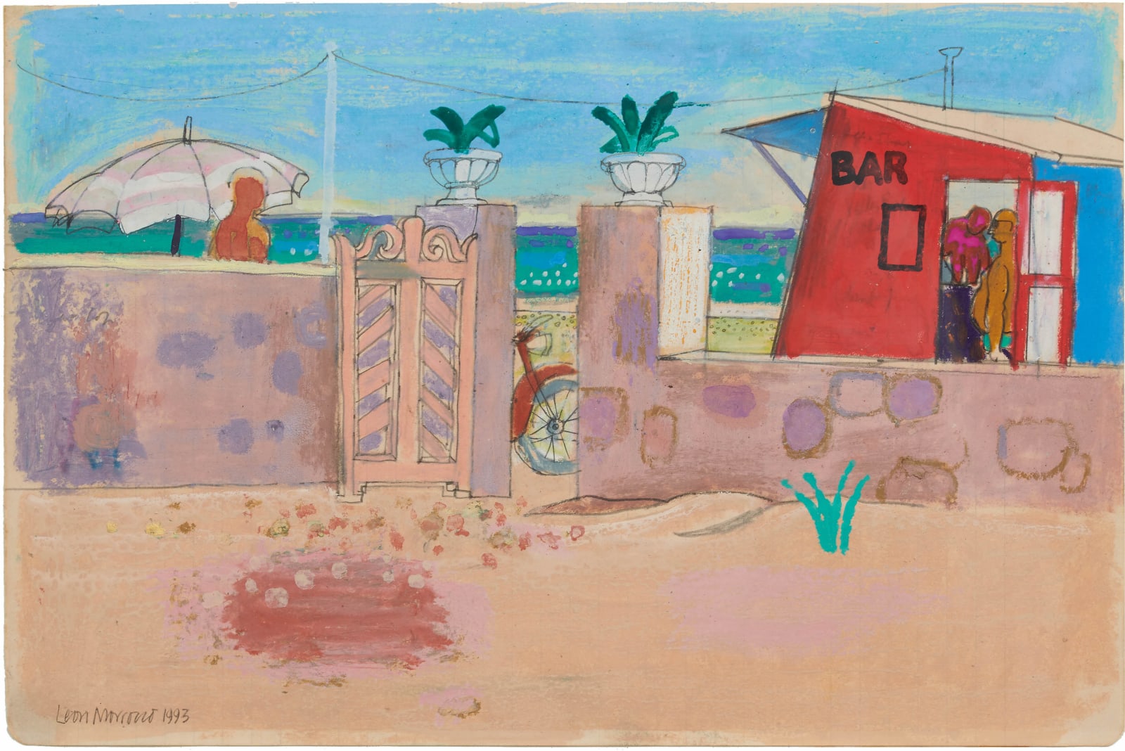 Beach Bar, 1993 by Leon Morrocco