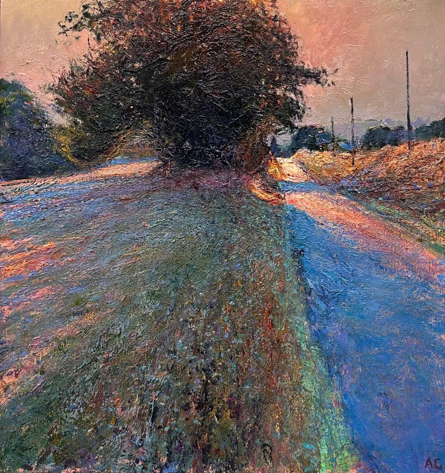 Andrew Gifford, Late Light on the Road to Fontaine, August, 2023