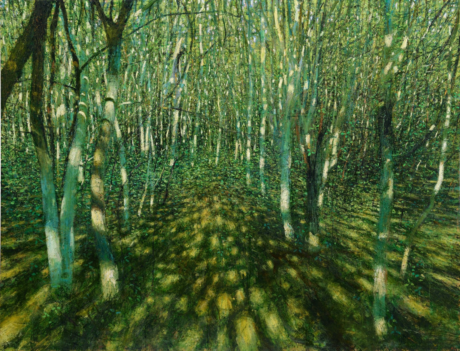 Andrew Gifford, 1. Spring Light on Hawthorn & Moss, Waterhall , 2023