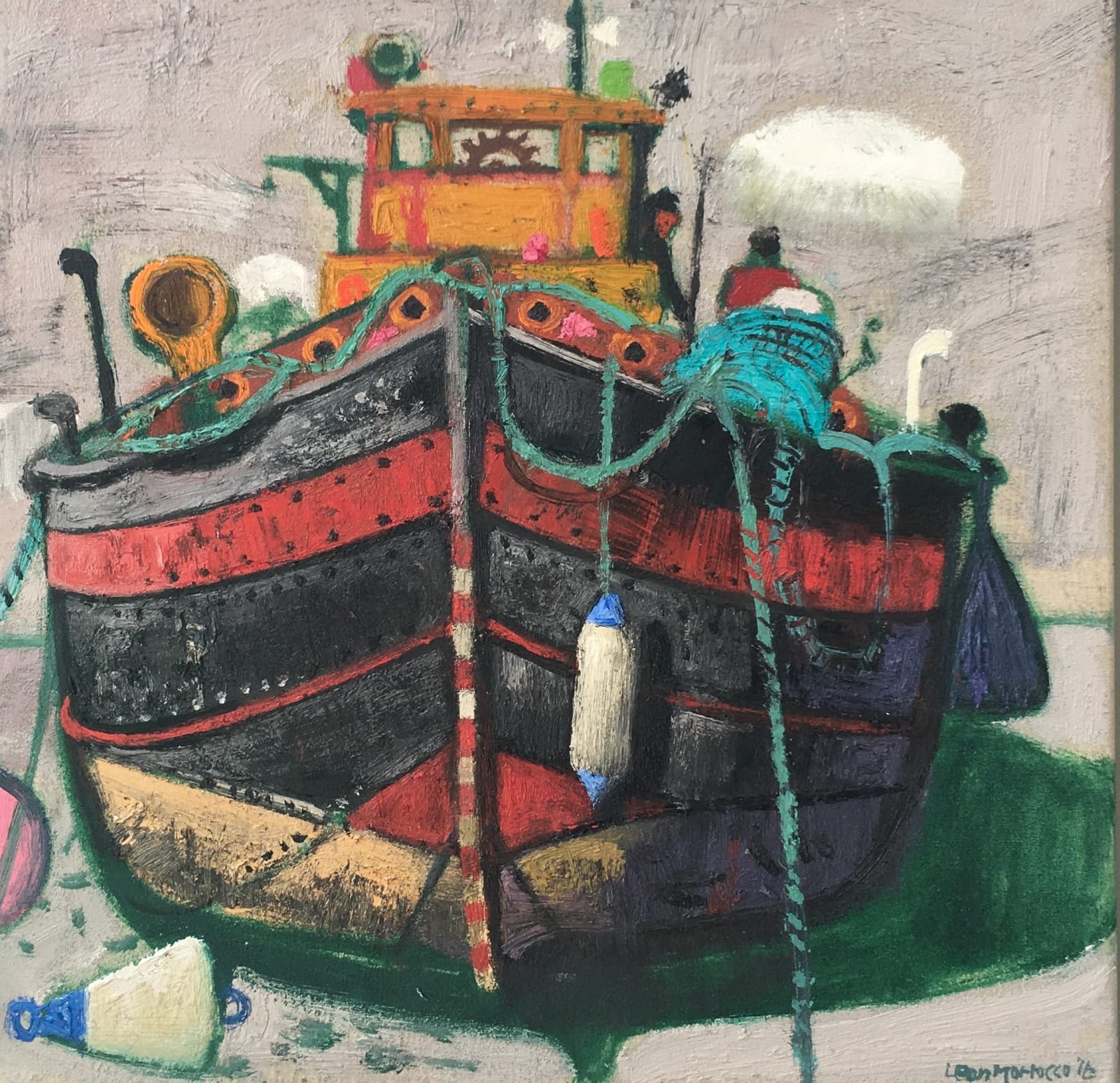 Leon Morrocco, Barge with Blue Rope, 2015