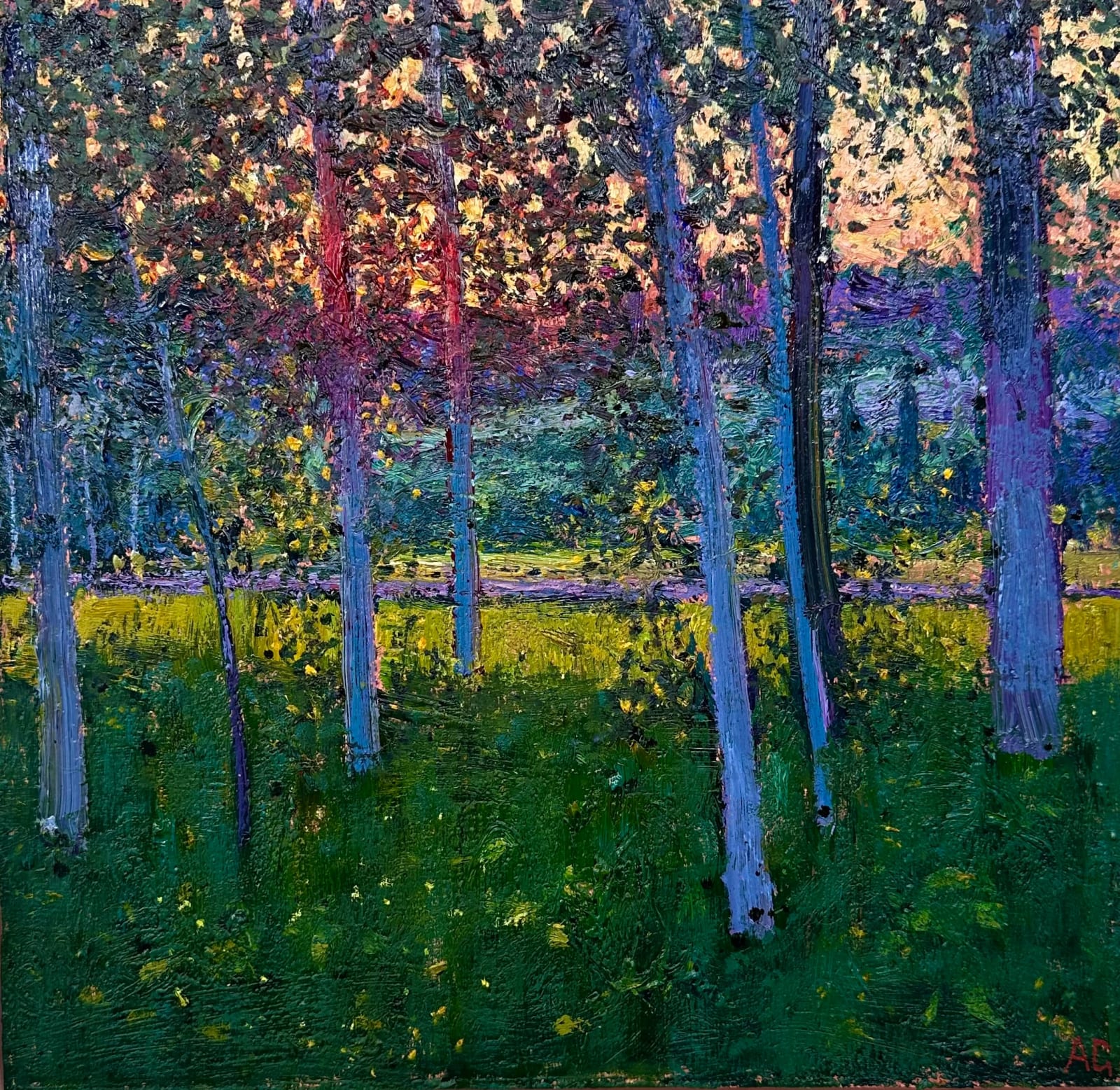Andrew Gifford, 10. Poplars near the Crossroads, Gout-Rossingnol II, May, 2024