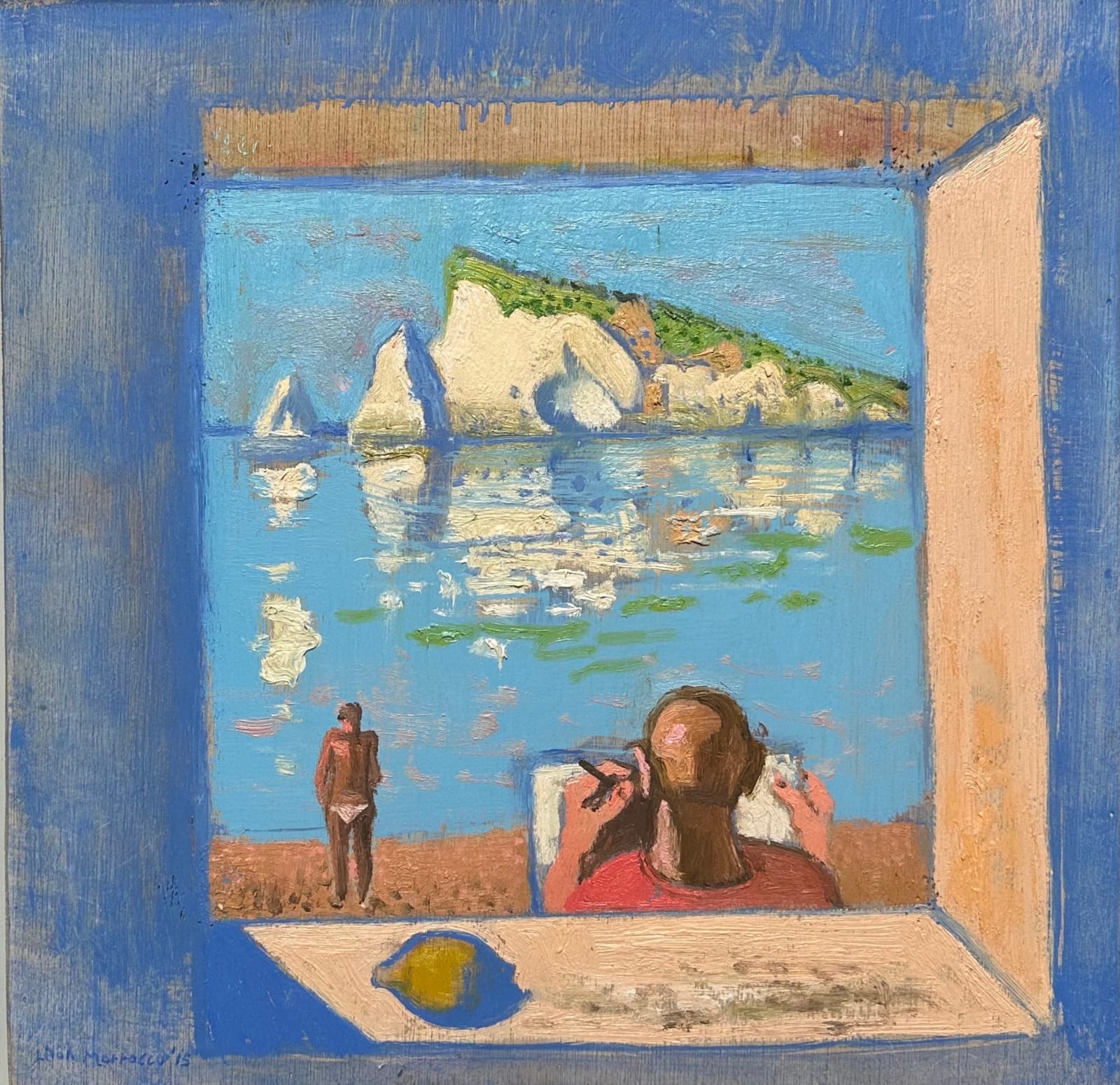 Leon Morrocco, Artist Drawing Basiluzzo, 2015