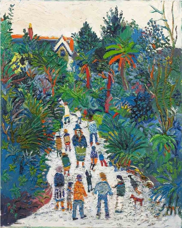 Fred Yates, People up a Path