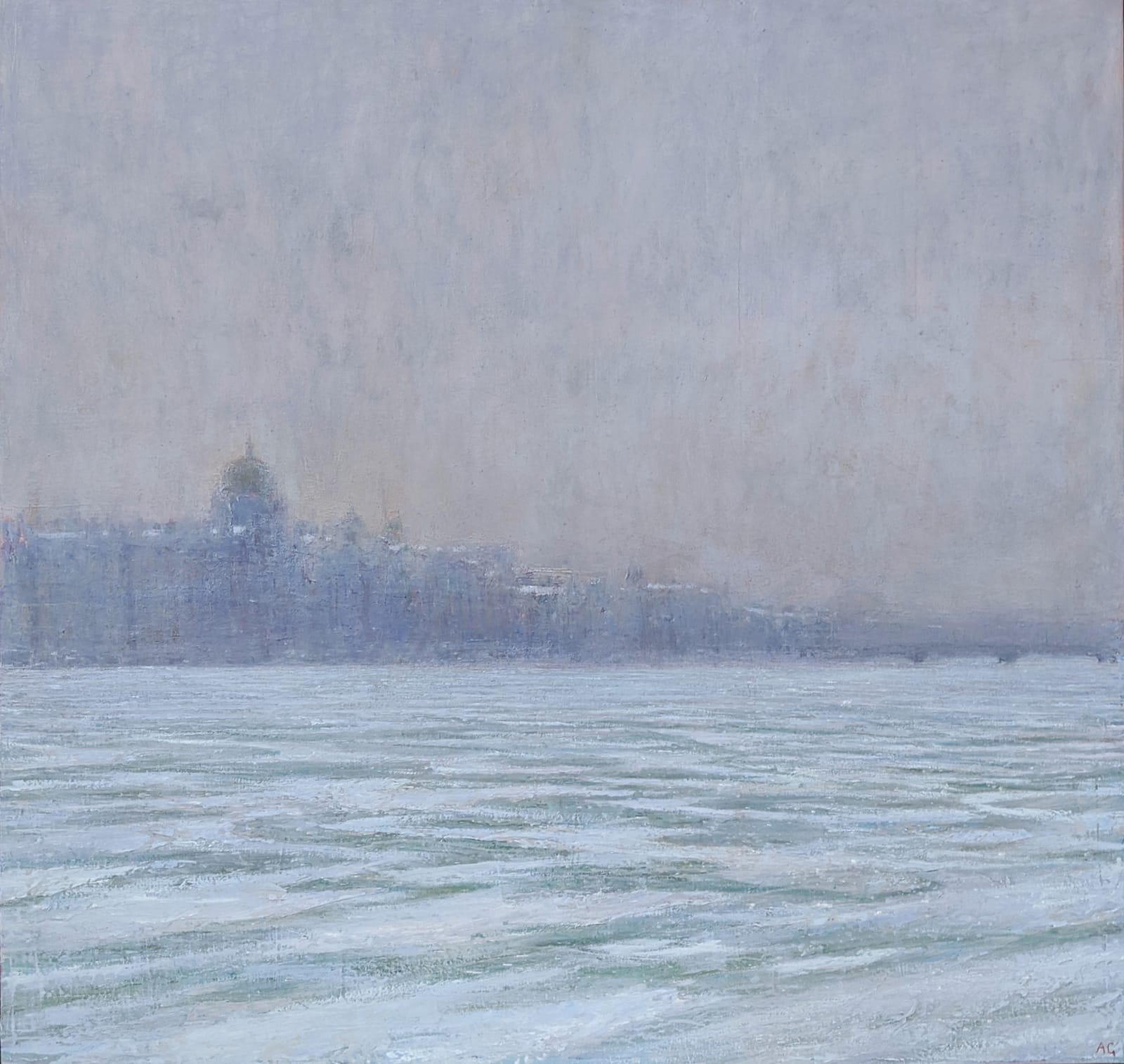 Andrew Gifford, Across the Frozen Neva River towards the Hermitage, 2019, 2019