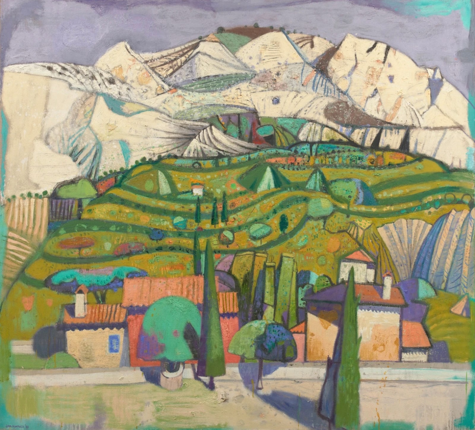 Leon Morrocco, Green Hill Behind Gourdon, Alpes-Maritimes, 2022