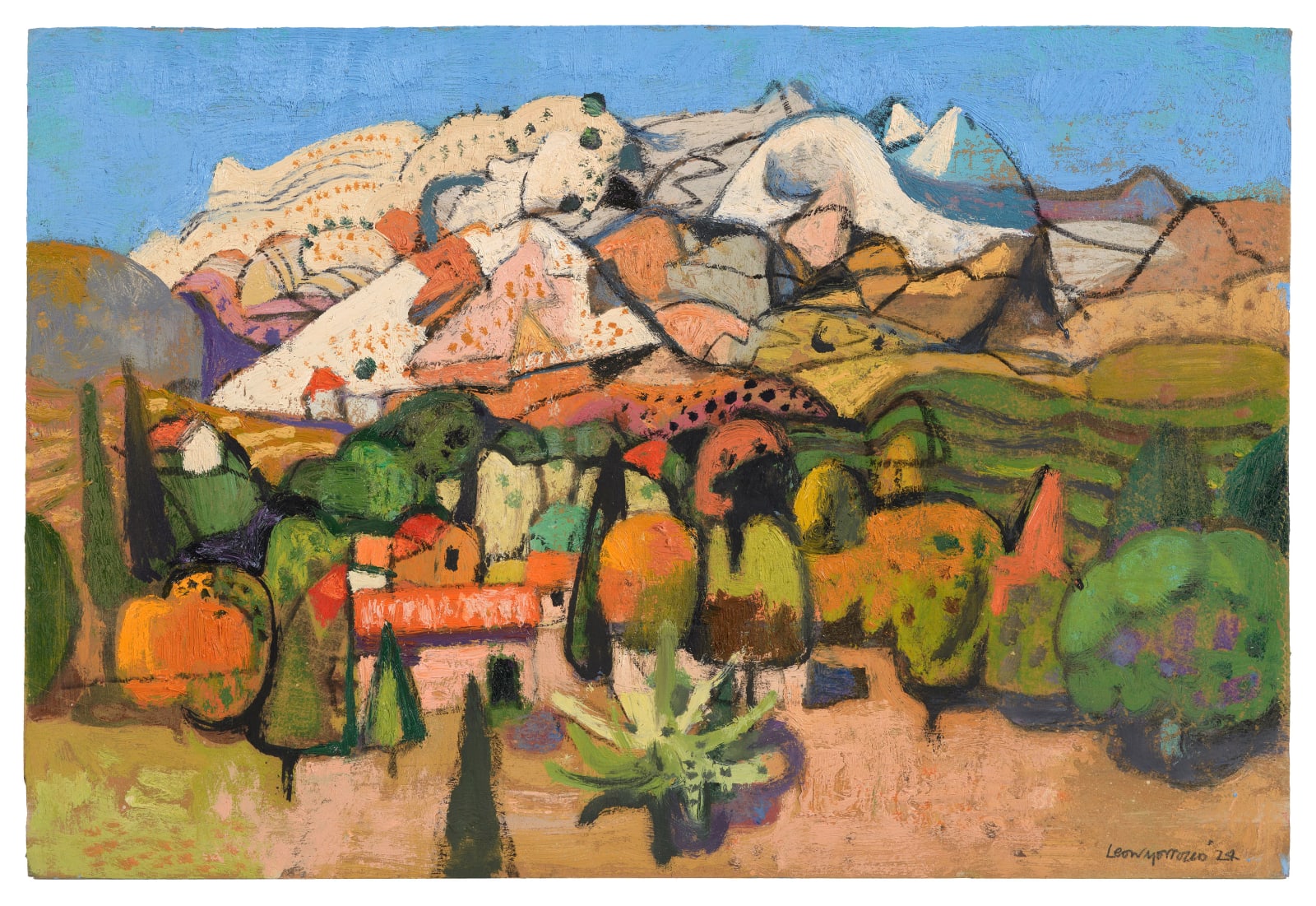 Leon Morrocco, Autumn Light Behind Gourdon II, 2024