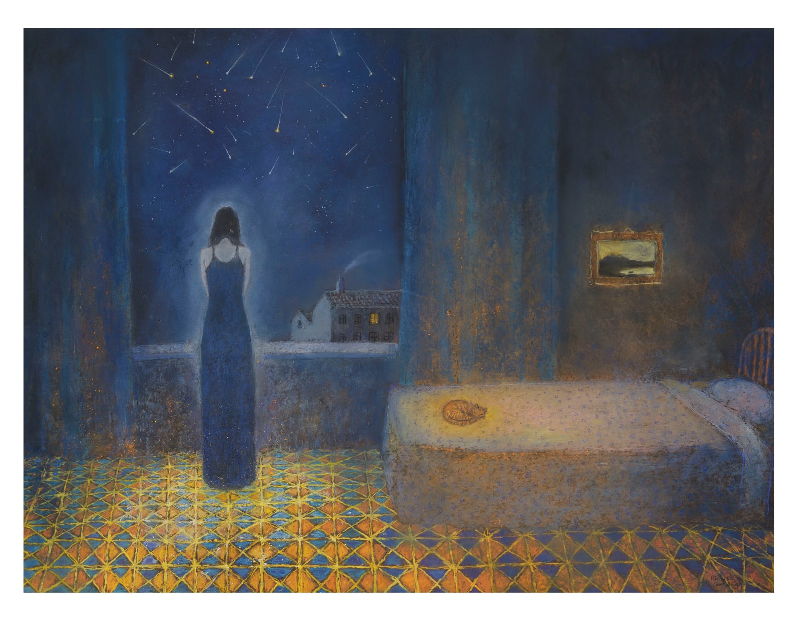 Richard Cartwright, Margo with Shooting Stars and Vovka the Cat, 2024