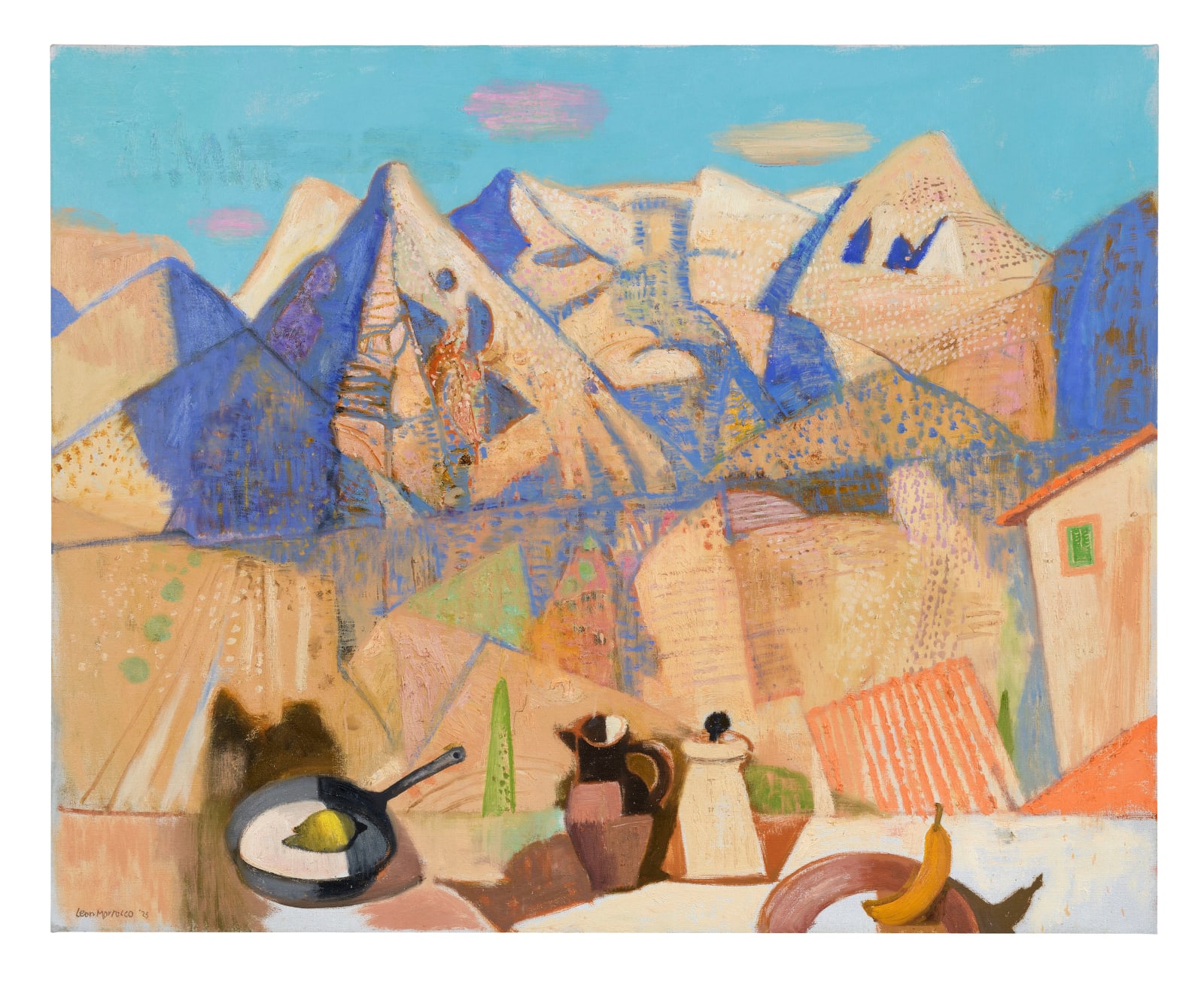 Leon Morrocco, Ceramic Jug and Mountains, Cipières, 2025