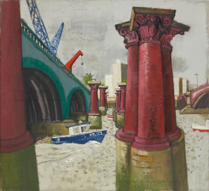 Leon Morrocco, Red Crane and Columns, Old Blackfriars
