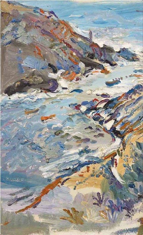 Fred Yates, Stormy Inlet FRAMED, c1980